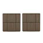 Clive 22" Nightstand (2-Drawer) in Walnut and Gold