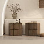 Clive 22" Nightstand (2-Drawer) in Walnut and Gold