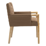 Aimee Vegan Leather Upholstered Dining Arm Chair in Brown