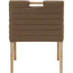 Aimee Vegan Leather Upholstered Dining Arm Chair in Brown