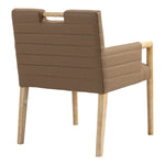Aimee Vegan Leather Upholstered Dining Arm Chair in Brown