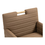 Aimee Vegan Leather Upholstered Dining Arm Chair in Brown