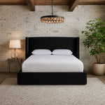 Kendall Velvet Upholstered Queen Bed in Black