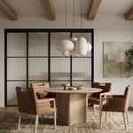 Aimee Vegan Leather Upholstered Dining Arm Chair in Cognac