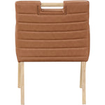 Aimee Vegan Leather Upholstered Dining Arm Chair in Cognac