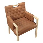 Aimee Vegan Leather Upholstered Dining Arm Chair in Cognac