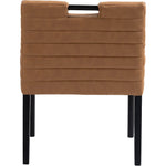 Aimee Vegan Leather Upholstered Dining Arm Chair in Cognac