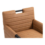 Aimee Vegan Leather Upholstered Dining Arm Chair in Cognac