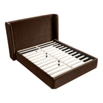 Kendall Velvet Upholstered Queen Bed in Brown