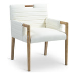 Aimee Vegan Leather Upholstered Dining Arm Chair in Cream