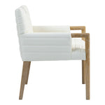 Aimee Vegan Leather Upholstered Dining Arm Chair in Cream