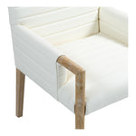 Aimee Vegan Leather Upholstered Dining Arm Chair in Cream