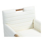 Aimee Vegan Leather Upholstered Dining Arm Chair in Cream