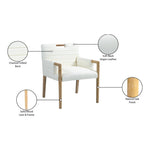Aimee Vegan Leather Upholstered Dining Arm Chair in Cream