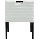 Aimee Vegan Leather Upholstered Dining Arm Chair in Cream