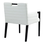 Aimee Vegan Leather Upholstered Dining Arm Chair in Cream