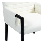 Aimee Vegan Leather Upholstered Dining Arm Chair in Cream