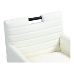 Aimee Vegan Leather Upholstered Dining Arm Chair in Cream