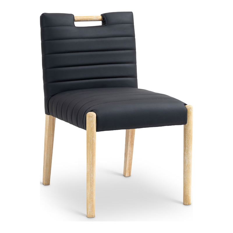 Aimee Vegan Leather Upholstered Dining Side Chair in Black