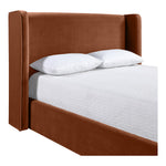 Kendall Velvet Upholstered Queen Bed in Cognac