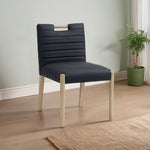 Aimee Vegan Leather Upholstered Dining Side Chair in Black