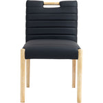 Aimee Vegan Leather Upholstered Dining Side Chair in Black