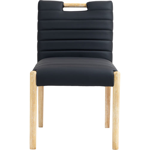 Aimee Vegan Leather Upholstered Dining Side Chair in Black