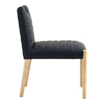Aimee Vegan Leather Upholstered Dining Side Chair in Black