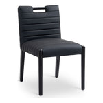 Aimee Vegan Leather Upholstered Dining Side Chair in Black