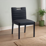 Aimee Vegan Leather Upholstered Dining Side Chair in Black