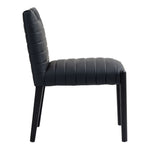 Aimee Vegan Leather Upholstered Dining Side Chair in Black