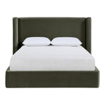 Kendall Velvet Upholstered Queen Bed in Green