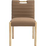 Aimee Vegan Leather Upholstered Dining Side Chair in Brown