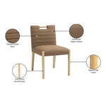 Aimee Vegan Leather Upholstered Dining Side Chair in Brown