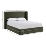 Kendall Velvet Upholstered Queen Bed in Green