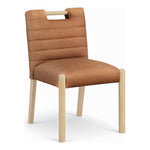 Aimee Vegan Leather Upholstered Dining Side Chair in Cognac