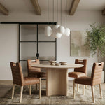 Aimee Vegan Leather Upholstered Dining Side Chair in Cognac