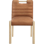 Aimee Vegan Leather Upholstered Dining Side Chair in Cognac