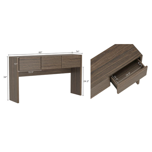 Linda Console Table (3-Drawer) in Walnut Brown