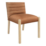 Aimee Vegan Leather Upholstered Dining Side Chair in Cognac