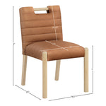 Aimee Vegan Leather Upholstered Dining Side Chair in Cognac