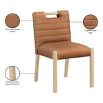 Aimee Vegan Leather Upholstered Dining Side Chair in Cognac