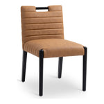 Aimee Vegan Leather Upholstered Dining Side Chair in Cognac