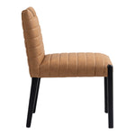 Aimee Vegan Leather Upholstered Dining Side Chair in Cognac
