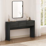 Linda Console Table (3-Drawer) in Charcoal Gray