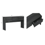 Linda Console Table (3-Drawer) in Charcoal Gray