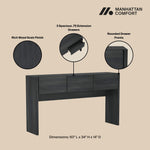 Linda Console Table (3-Drawer) in Charcoal Gray