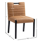 Aimee Vegan Leather Upholstered Dining Side Chair in Cognac