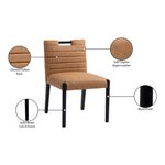 Aimee Vegan Leather Upholstered Dining Side Chair in Cognac