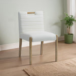 Aimee Vegan Leather Upholstered Dining Side Chair in Cream